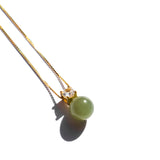 seree - Esther — Green Jade and Zircon Necklace