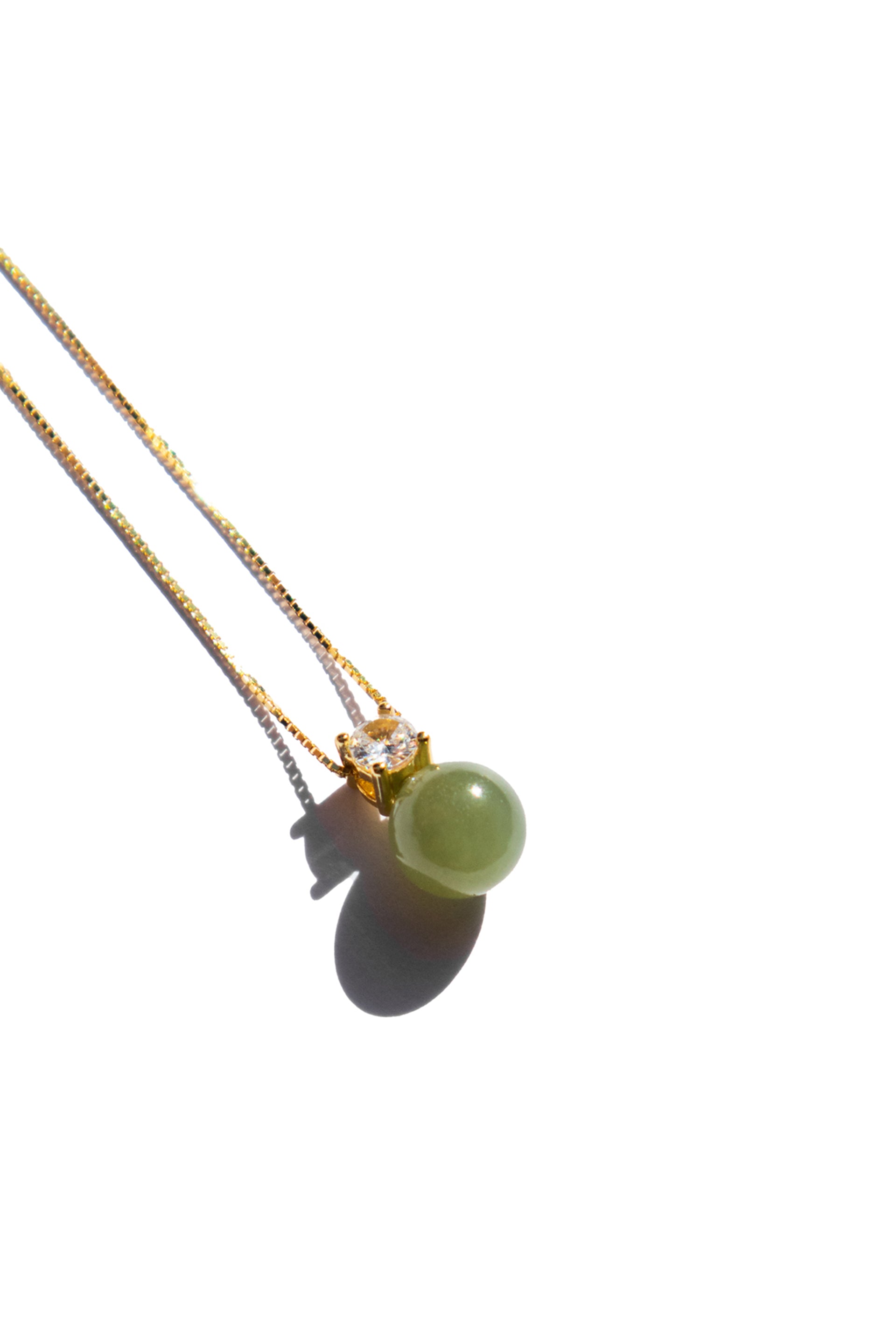seree - Esther — Green Jade and Zircon Necklace