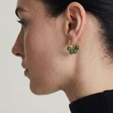 seree - Fay — Beaded Jade Hoop Earrings