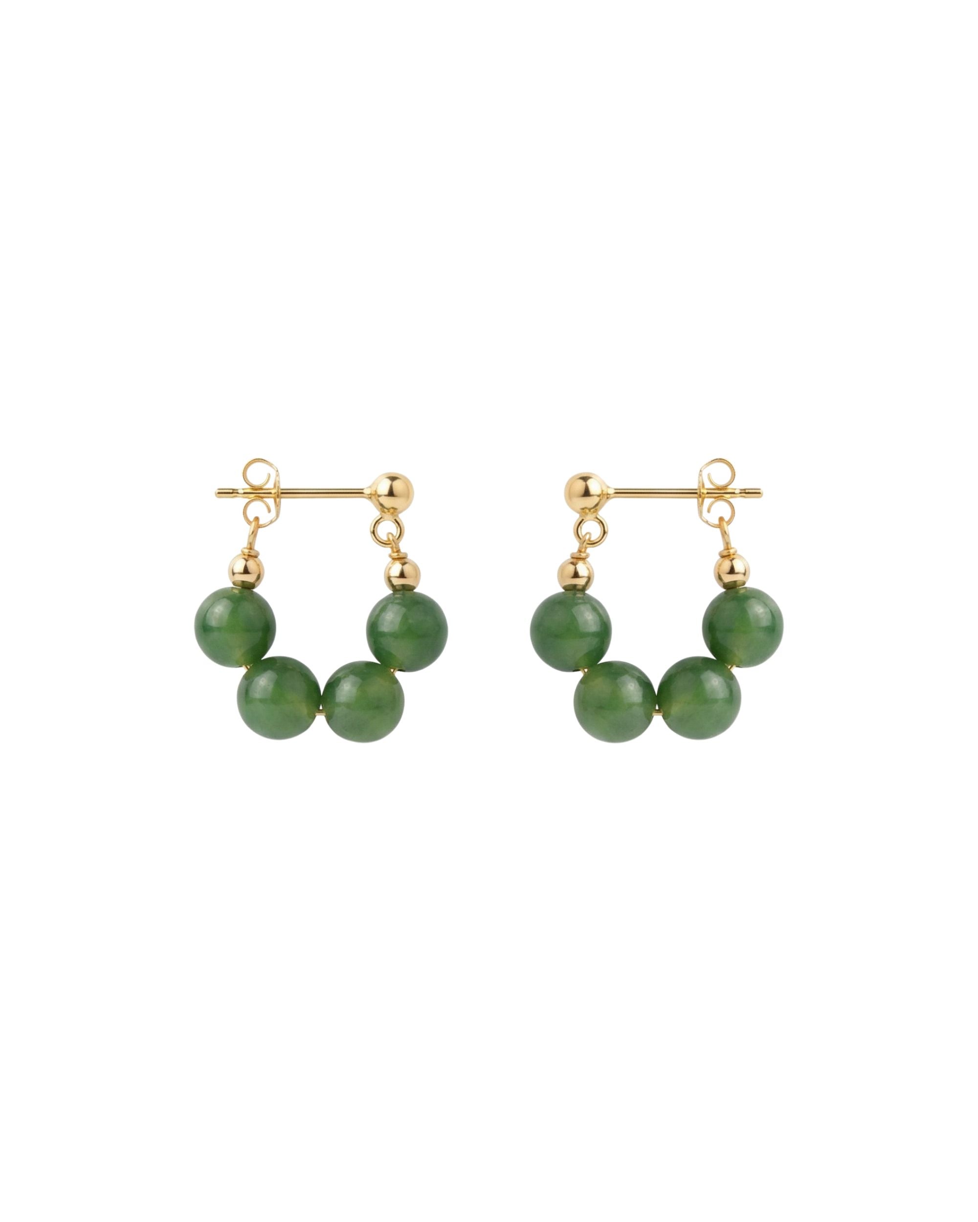 seree - Fay — Beaded Jade Hoop Earrings