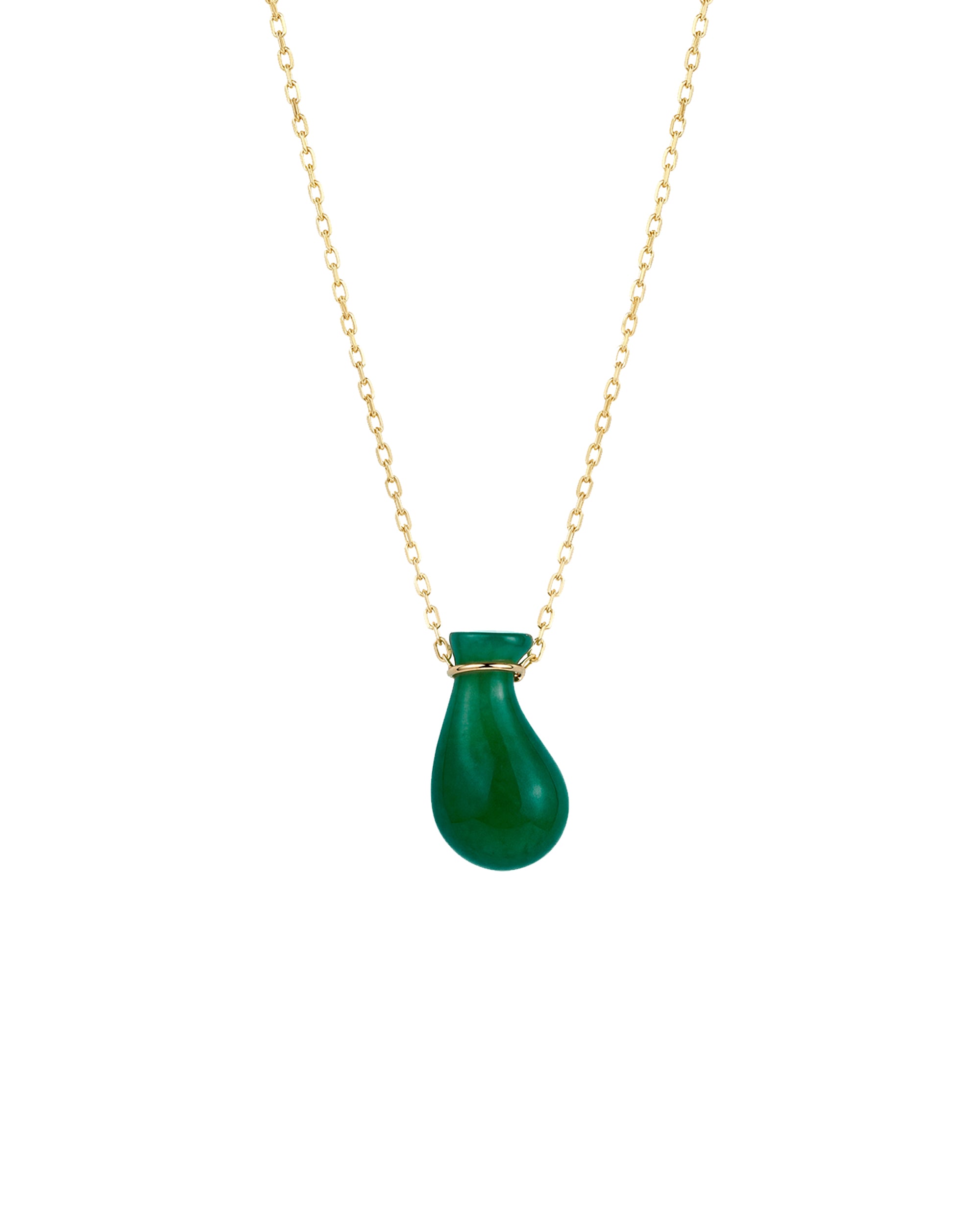 seree - Fudai — Green Jade Stone Pendant Necklace