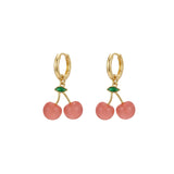 seree - Harvest — Jade Stone Charm Earrings in Cherry