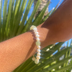 seree - Isabelle — Pearl and Green Jade Bracelet