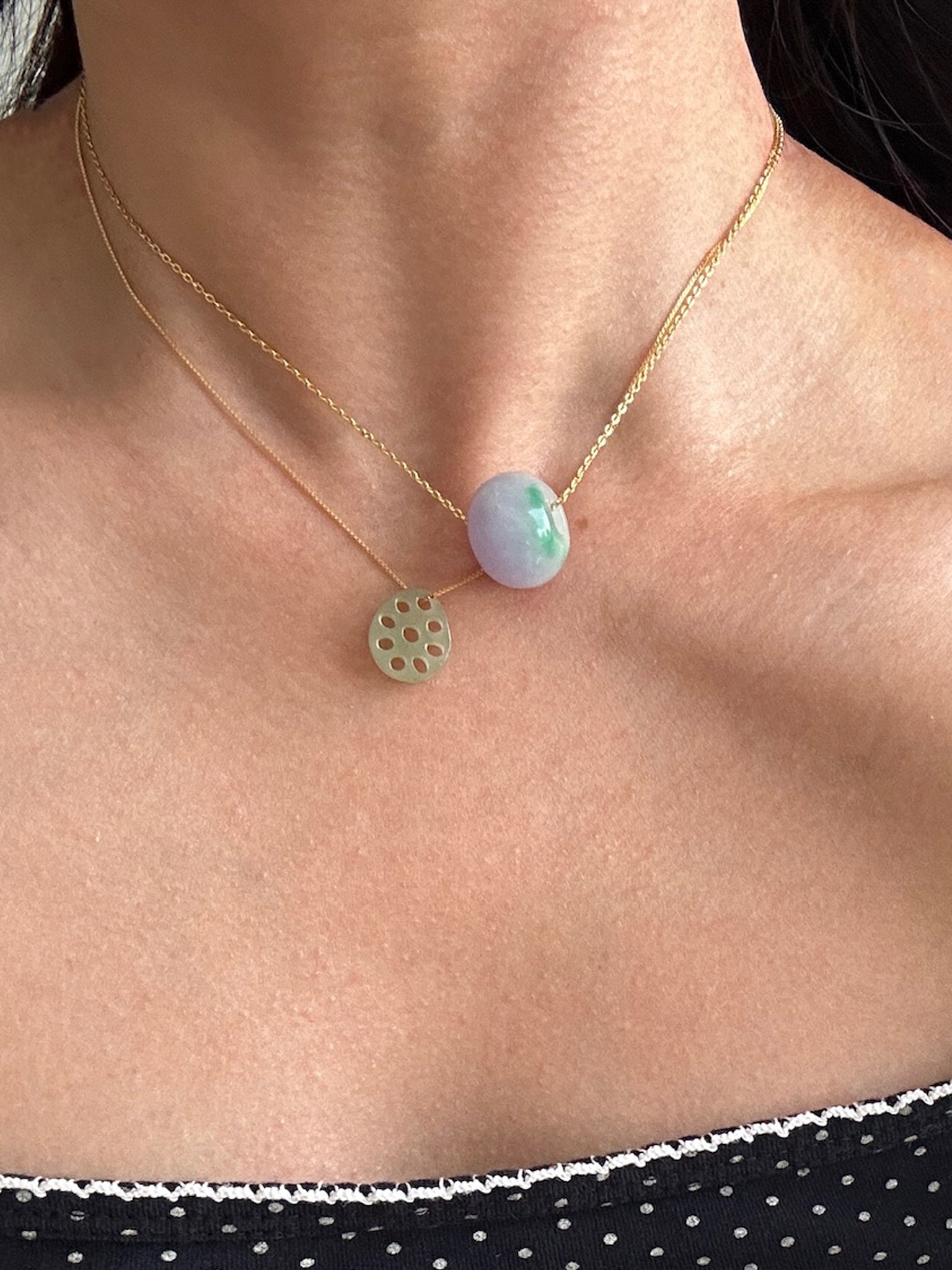 seree - Lavender Field — Green Purple Jade Pendant Necklace
