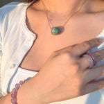 seree - Lavender Field — Green Purple Jade Pendant Necklace