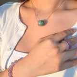 seree - Lavender Field — Green Purple Jade Pendant Necklace