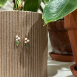 Madeleine — Jade and freshwater pearl drop earrings - seree