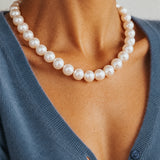 Margot Vintage-Style 12mm Chunky Freshwater Pearl Necklace