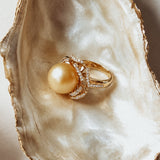 Marigold 12mm Golden South Sea 18K Pearl Ring