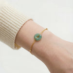 seree - Marlo — Green Jade Gold Bracelet