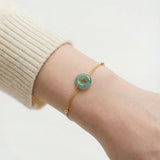 seree - Marlo — Green Jade Gold Bracelet