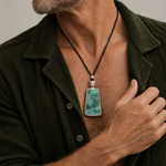 seree Mens Summit Jade Pendant Necklace c
