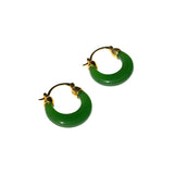 Natalie — Green Jade Hoop Earrings