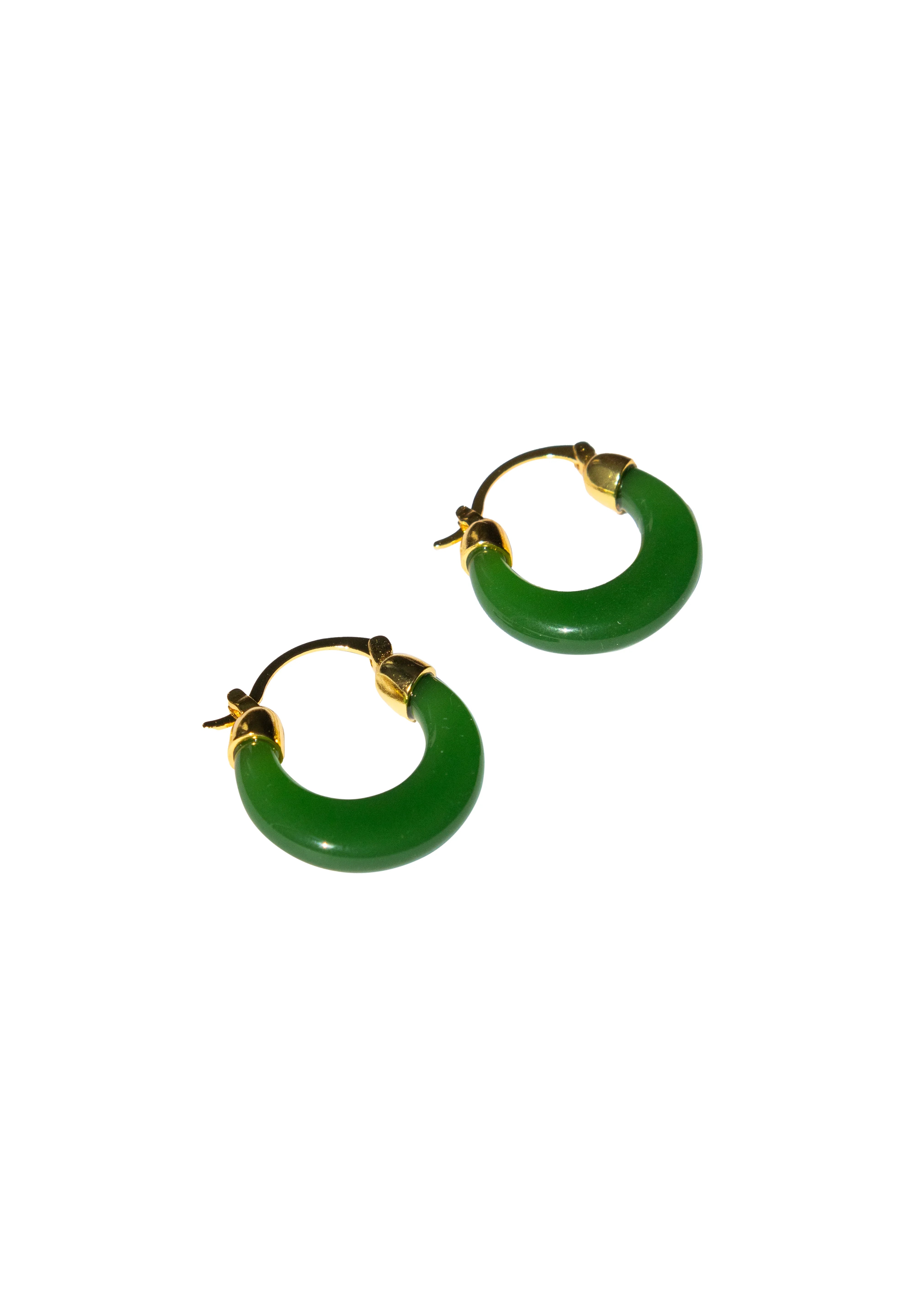 seree - Natalie — Green Jade Hoop Earrings