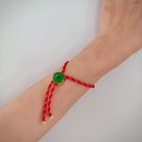 Paracord — Jade Slider Bracelet in Red