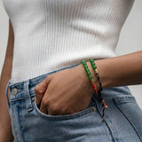 Paracord — Jade Slider Bracelet in Red