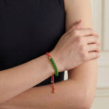 Paracord — Jade Slider Bracelet in Red