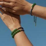 Paracord — Jade Slider Bracelet in Blue