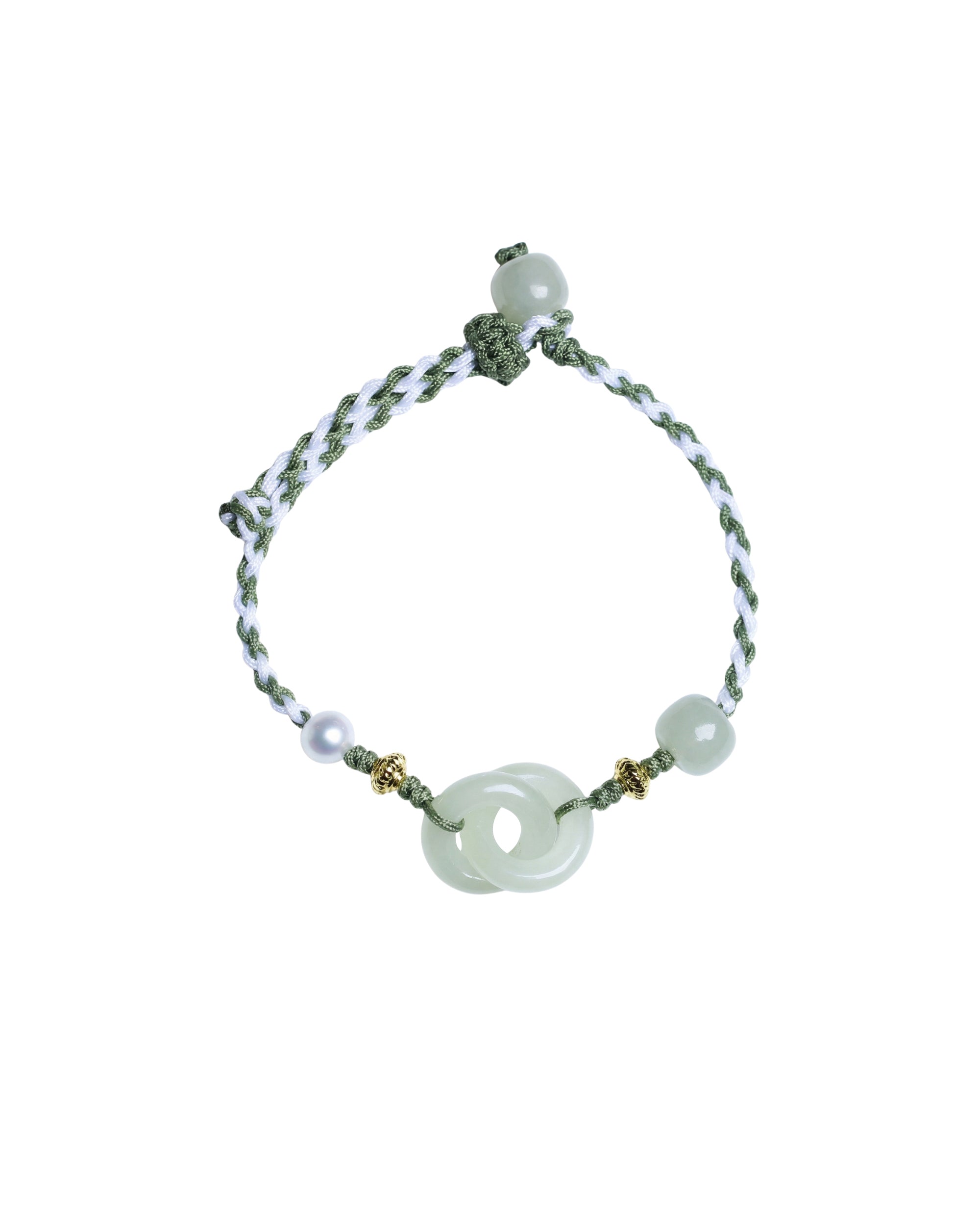seree - Baby Collection | Peace Buckle — Green Jade Interlocking Hoop Baby Bracelet/Anklet