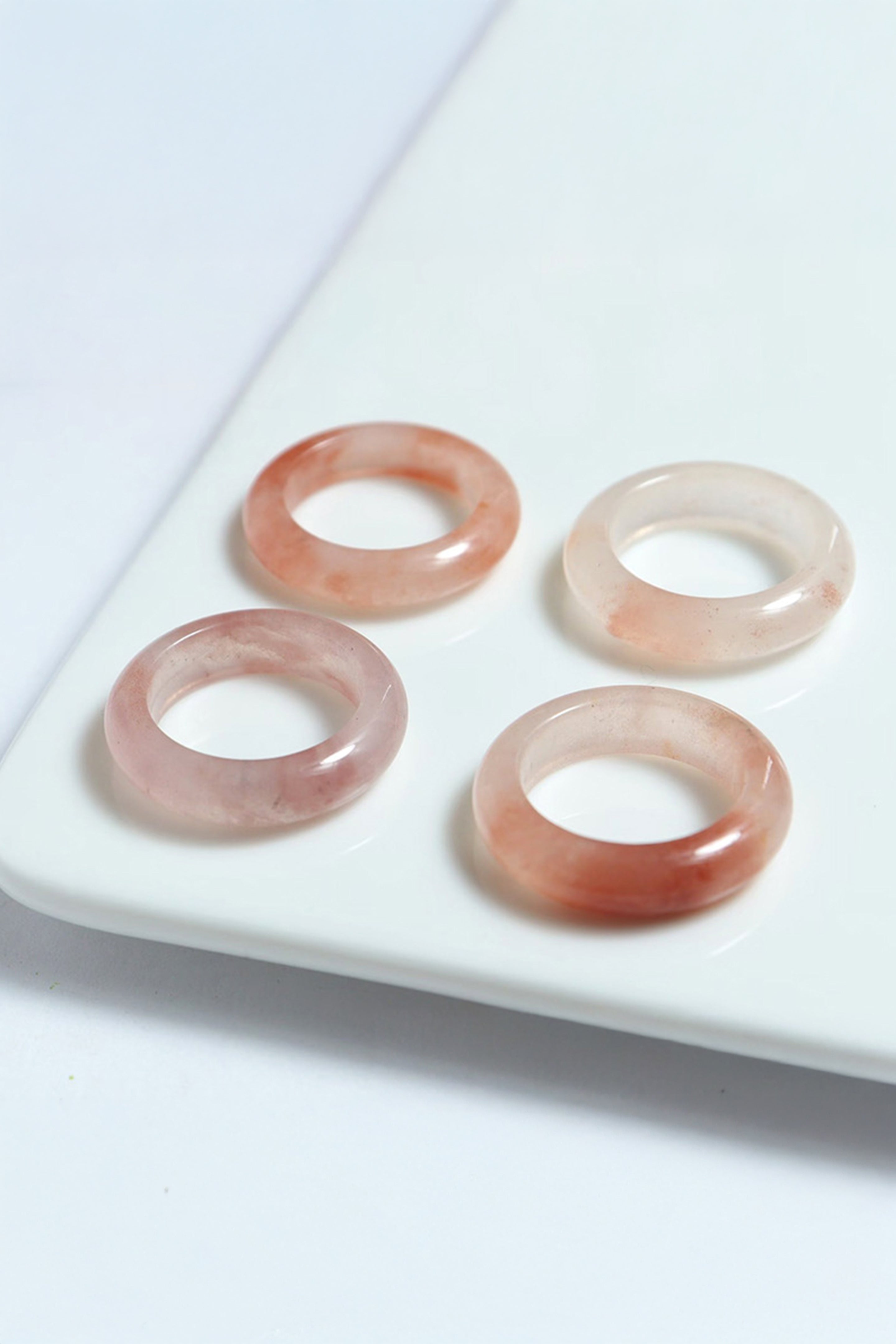 Peach Blossom — Pink Jade Stone Ring