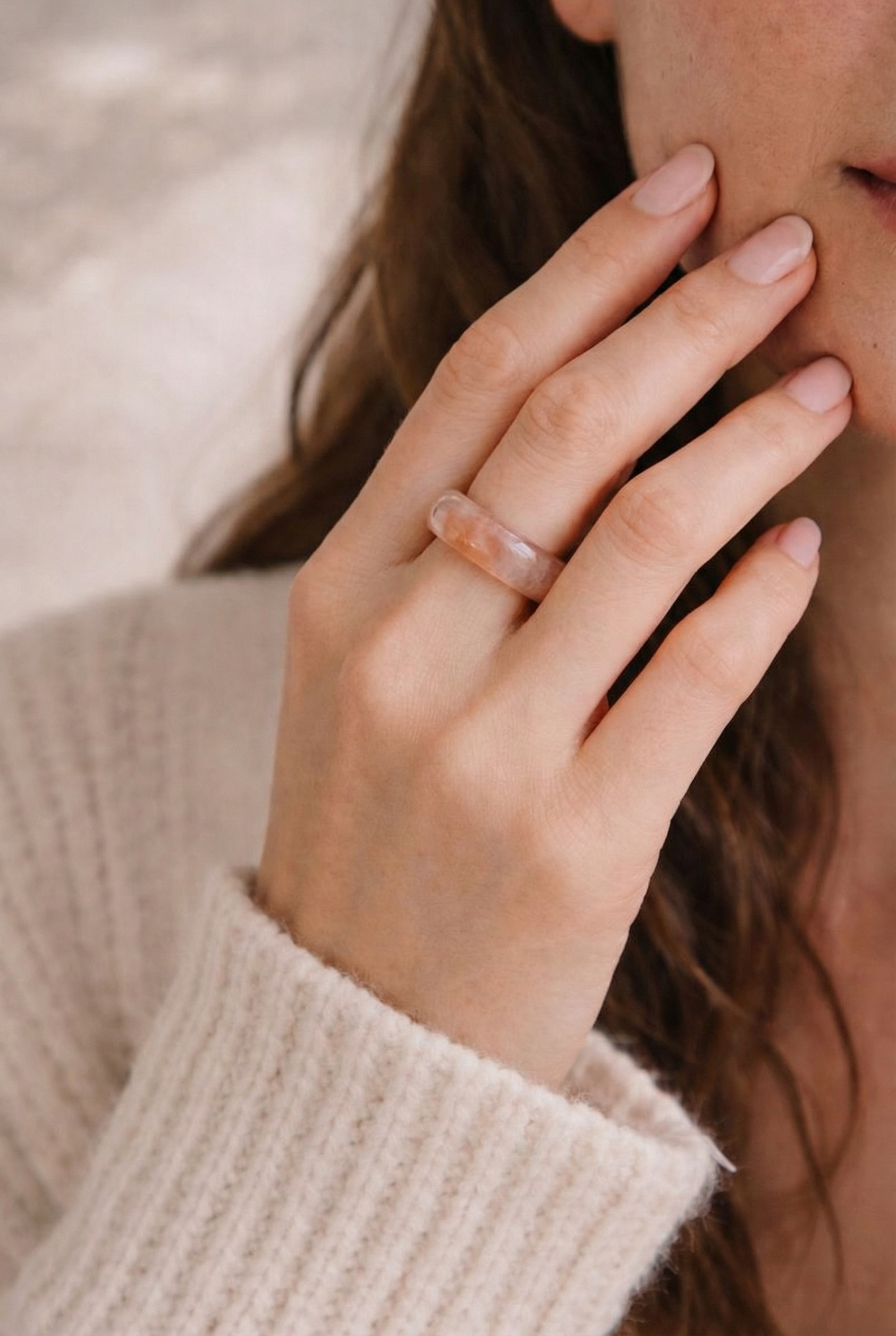 Peach Blossom — Pink Jade Stone Ring