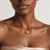Sol 14mm Golden South Sea 14K Gold Solitaire Pearl Necklace