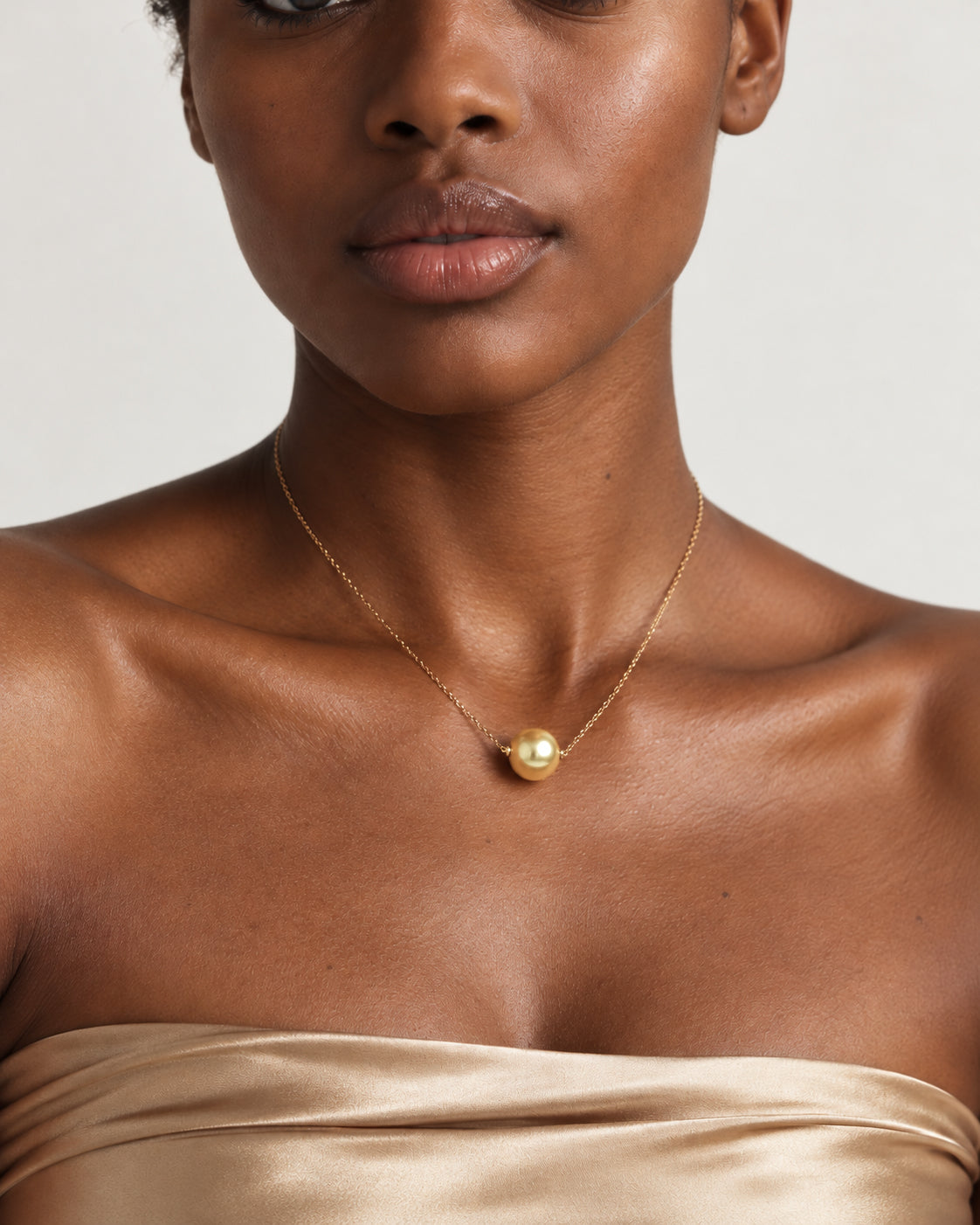 seree Sol Floating Golden South Sea Pearl Necklace 4