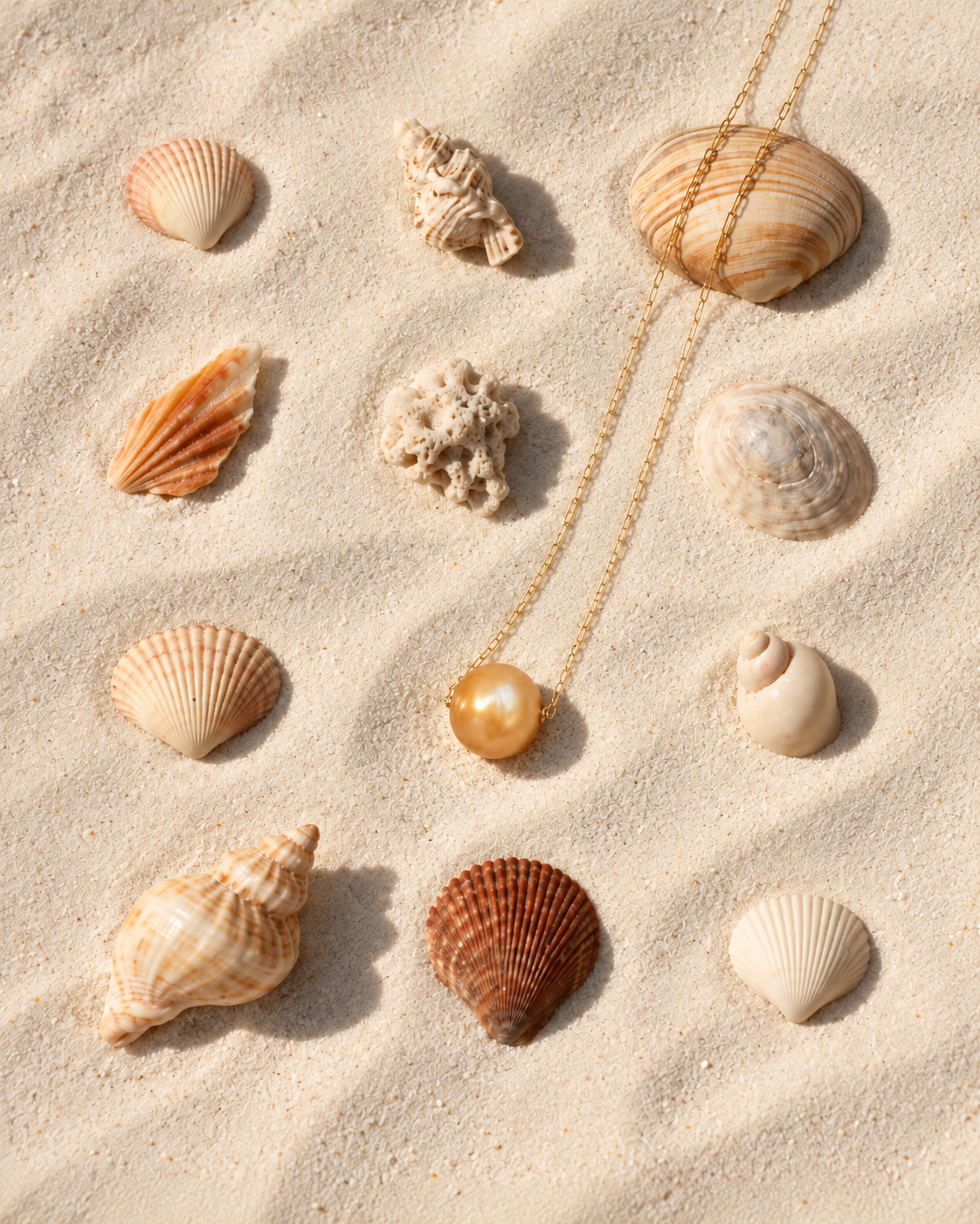 seree Sol Floating Golden South Sea Pearl Necklace a