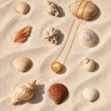 Sol 14mm Golden South Sea 14K Gold Solitaire Pearl Necklace