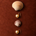 seree Sol Golden South Sea Pearl Drop Earrings a