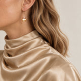 Tulip 12mm Golden South Sea 18K Rose Gold Pearl Earrings