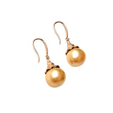 Tulip 12mm Golden South Sea 18K Rose Gold Pearl Earrings