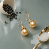 Tulip 12mm Golden South Sea 18K Rose Gold Pearl Earrings