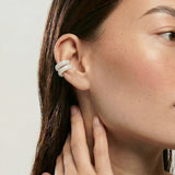 Abby — Single Jade Cuff Earring in Off White