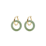 seree - Amelie Skinny — Jade Stone Hoop Earrings