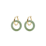 seree - Amelie Skinny — Jade Stone Hoop Earrings