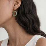 seree - Amelie Skinny — Jade Stone Hoop Earrings