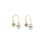 seree - Ana Pearl Jade Thread Earrings