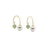 seree - Ana Pearl Jade Thread Earrings