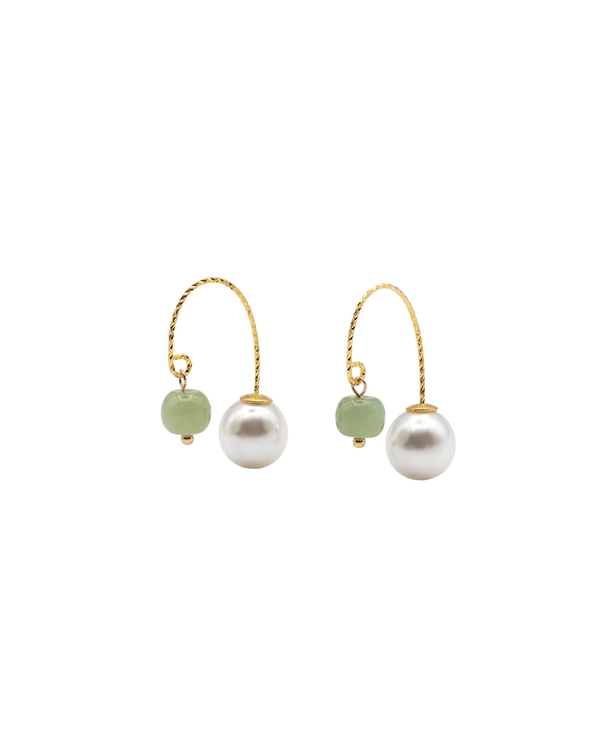 seree - Ana Pearl Jade Thread Earrings
