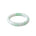 A slightly angled top-down shot of a light green and white jade bangle bracelet with a smooth, polished finish, shown on a plain white background.