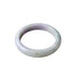 A slightly angled top-down view of a smooth, polished round bangle bracelet with a soft lavender-purple and pale green iridescent sheen, shown against a plain white background.
