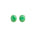A pair of green oval gemstone stud earrings against a white background