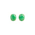 A pair of green oval gemstone stud earrings against a white background