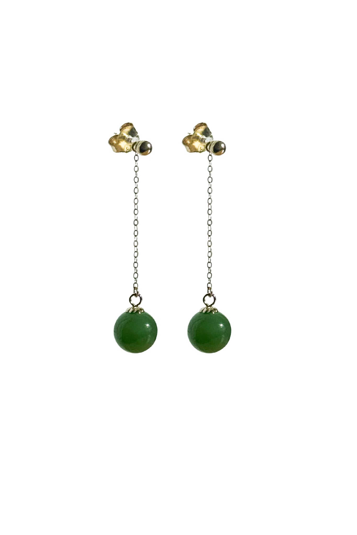 seree Atelier | Drew — Green Jade Drop Earrings