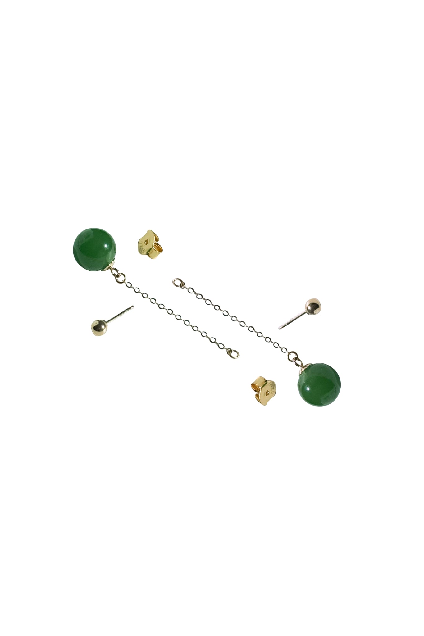 seree Atelier | Drew — Green Jade Drop Earrings