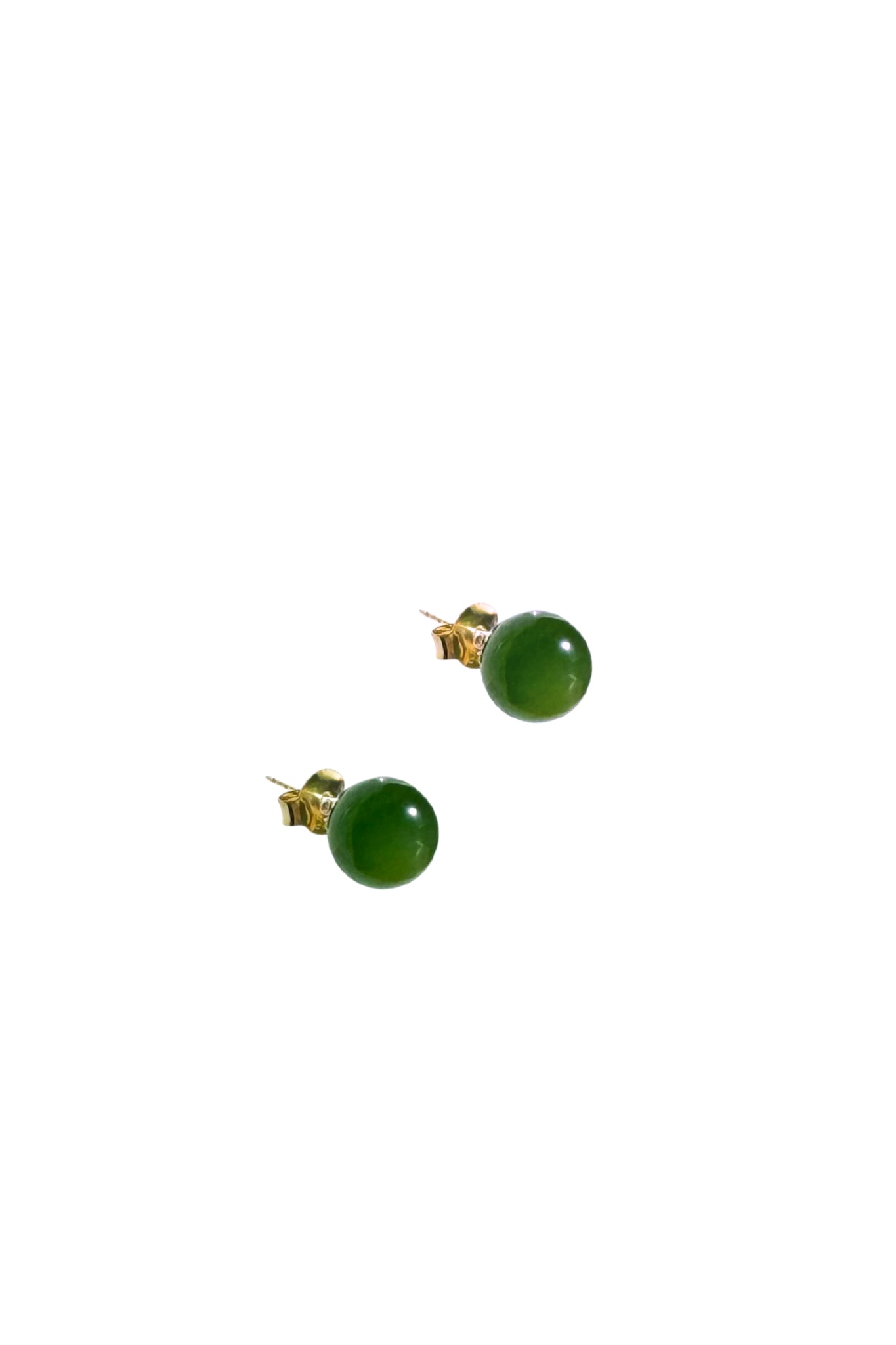 seree Atelier | Sphere — Green Jade Stud Earrings