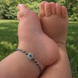 Baby Collection | Blossom — Blue Jade Flower Woven Baby Bracelet/Anklet