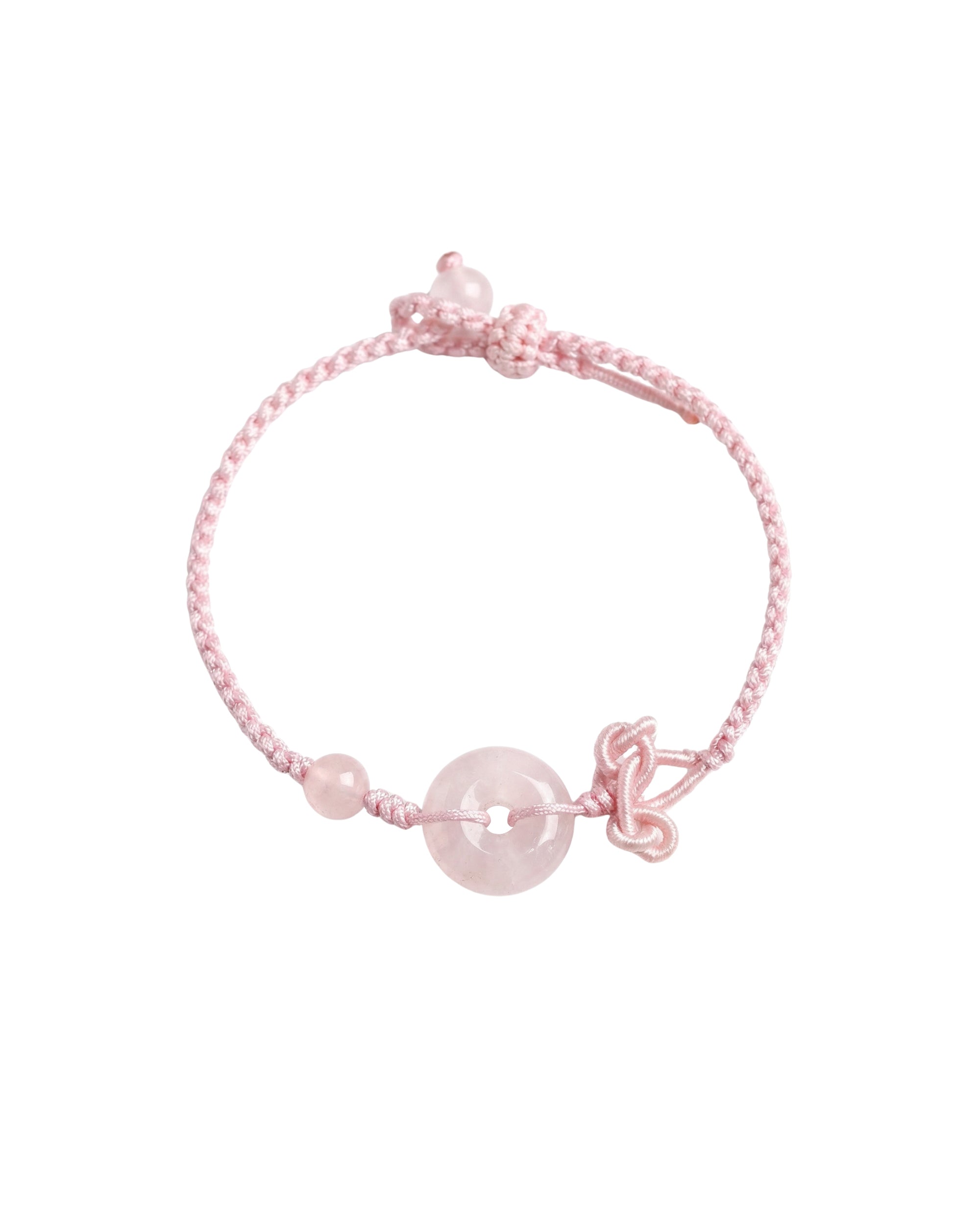 seree - Baby Collection | Donut Charm — Pink Woven Baby Bracelet/Anklet