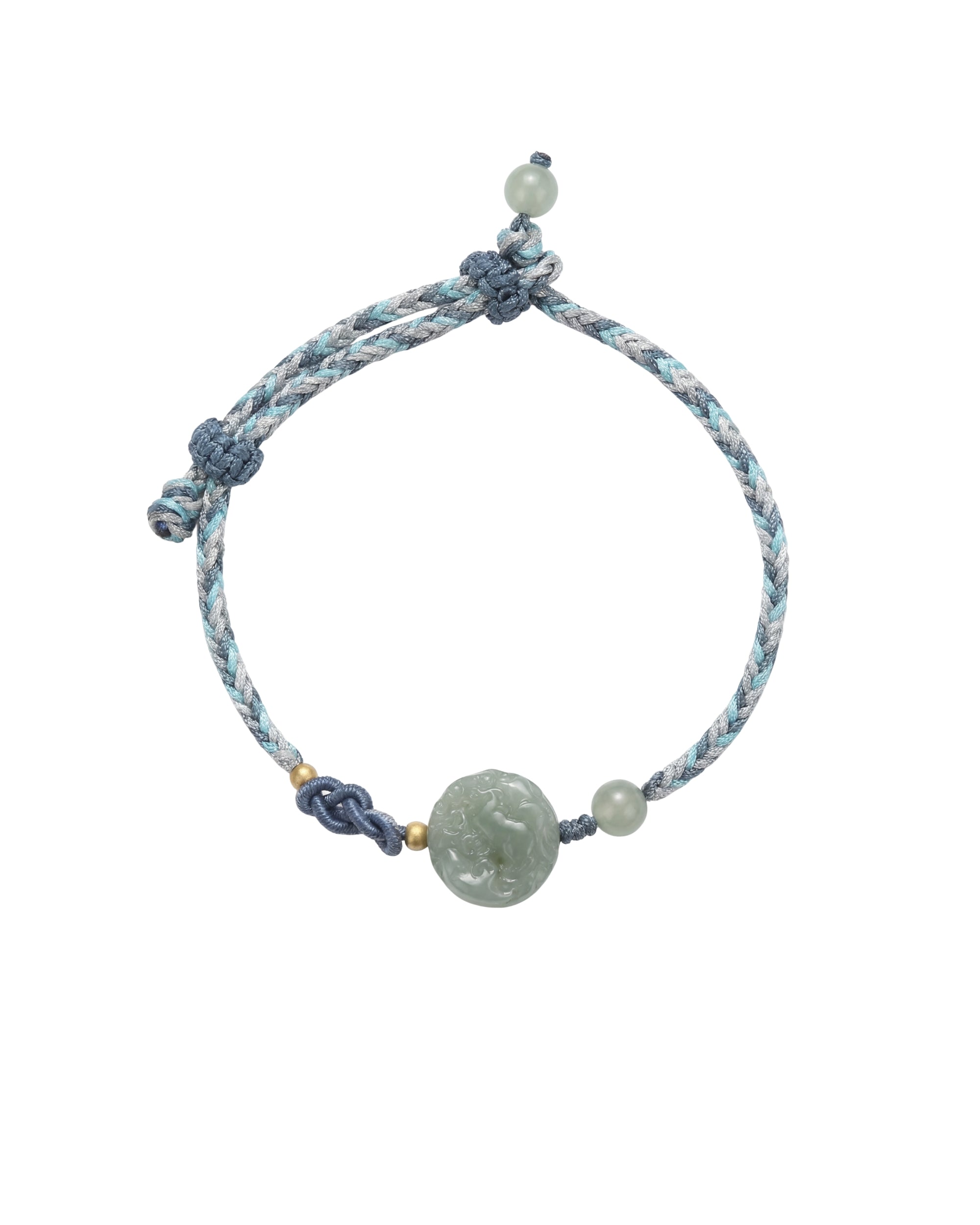 seree - Baby Collection | Year of the Horse — Jade Medallion Blue Woven Baby Bracelet/Anklet